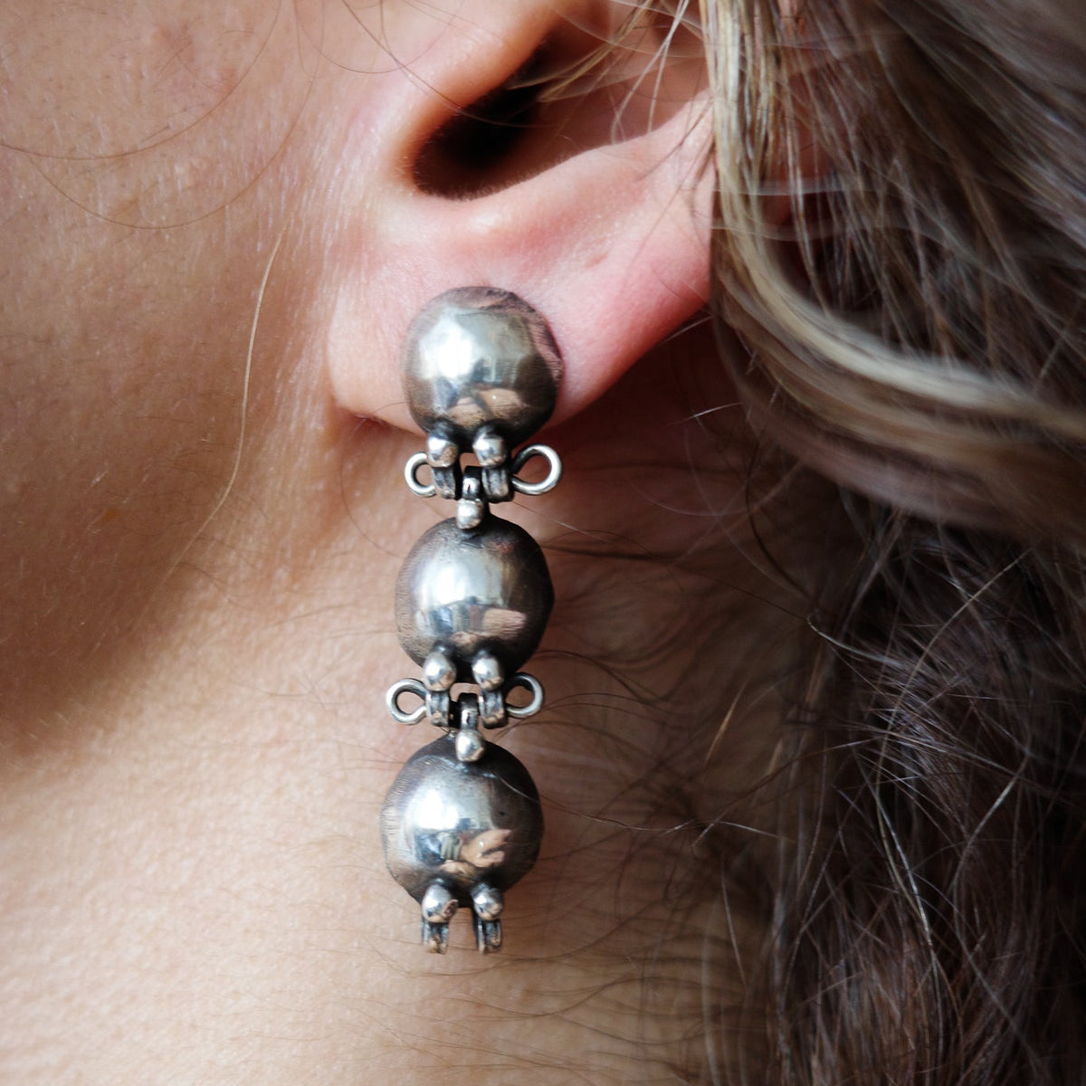 Studio-crafted grape earrings