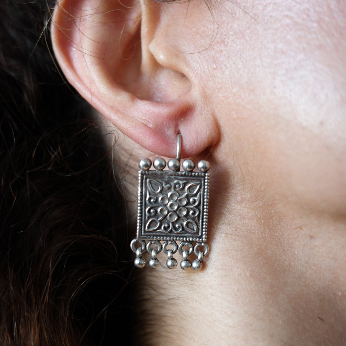 Jaipur square pannel earrings
