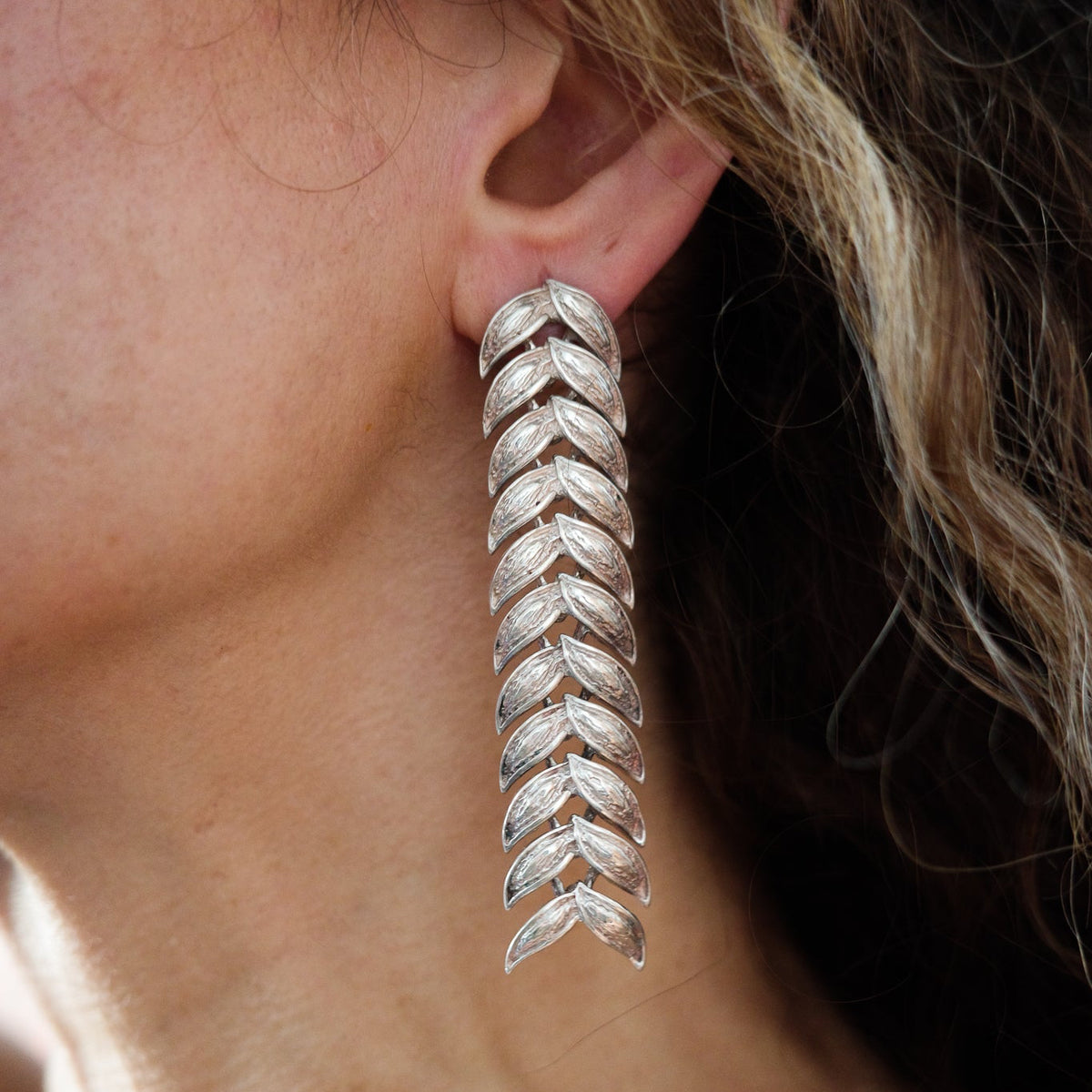 Leaf dangle earrings