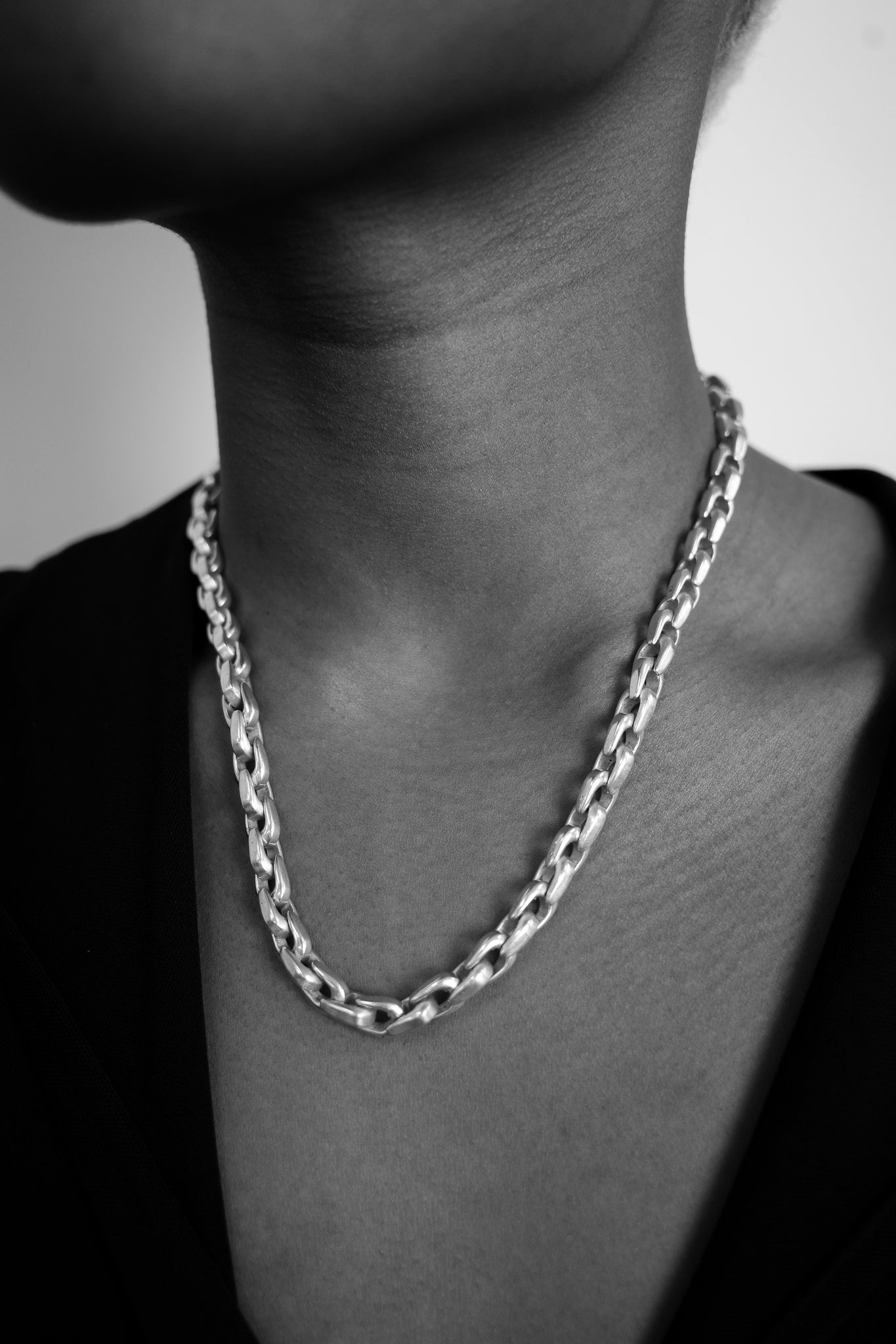 Heavy abstract link necklace