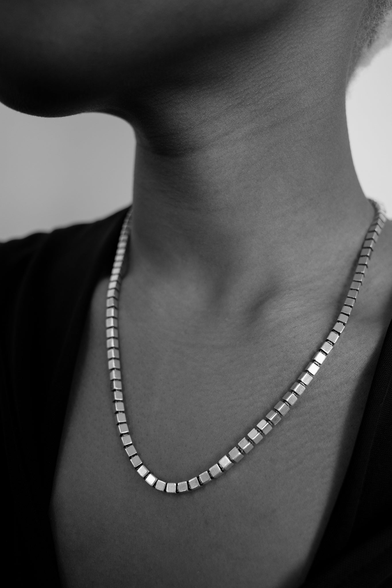 Rare cube link chain necklace