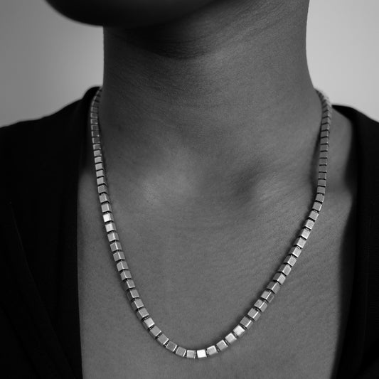 Rare cube link chain necklace
