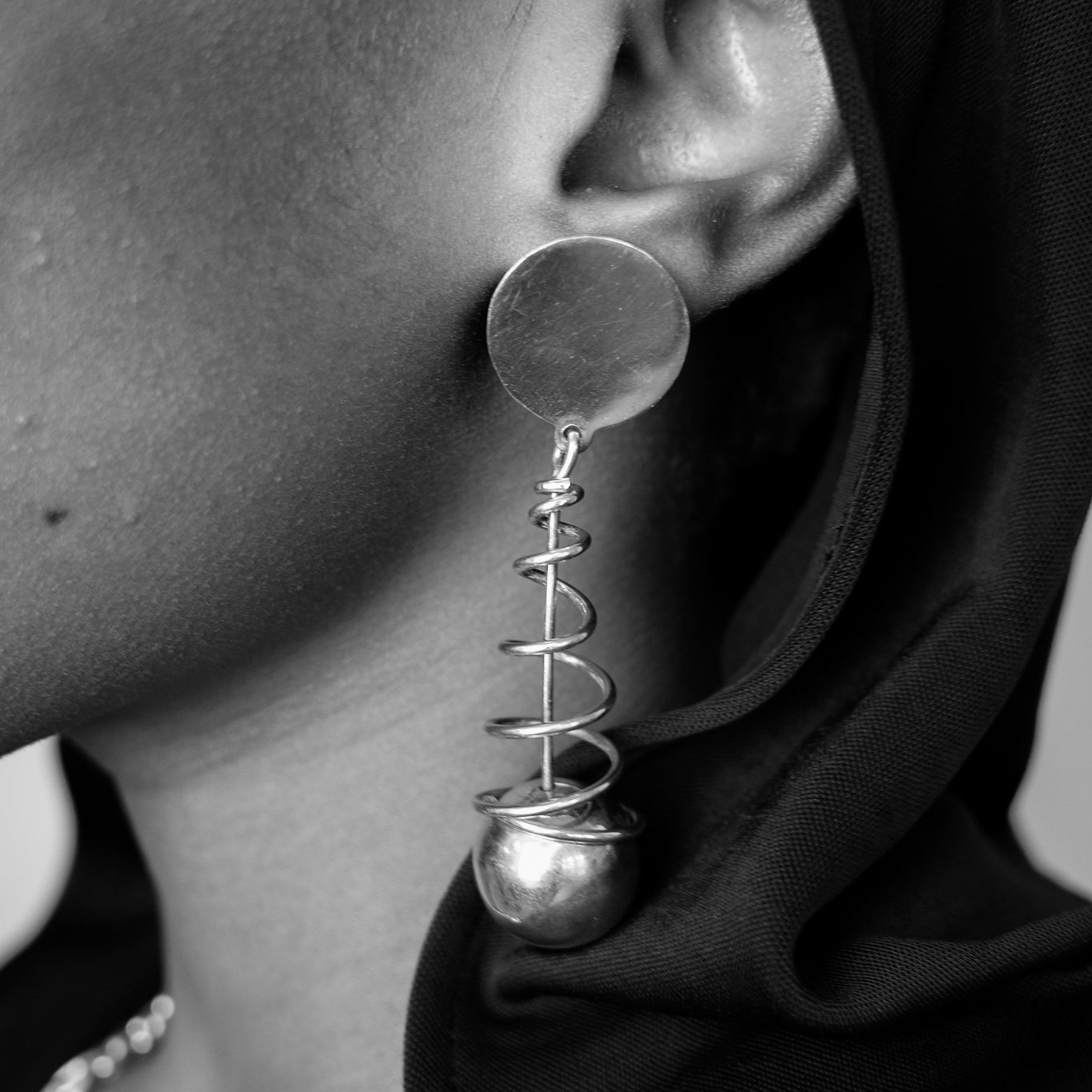 Mid-century Taxco spiral earrings